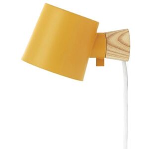 Normann Copenhagen Applique murale Normann Copenhagen RISE-Applique murale Acier/Bois avec câble L17cm Jaune