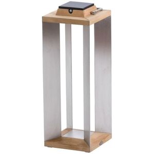 Les Jardins Lanterne extérieur Les Jardins TECKINOX-Lanterne d'extérieur LED rechargeable & solaire Bois/Inox H65,5cm Bois