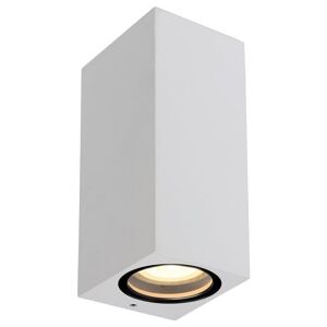 Lucide Applique murale extérieur Lucide ZARO-Applique d'extérieur 2 lumières carré H16cm Blanc