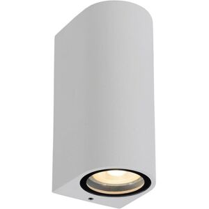 Lucide Applique murale extérieur Lucide ZARO-Applique d'extérieur 2 lumières ronde H16cm Blanc