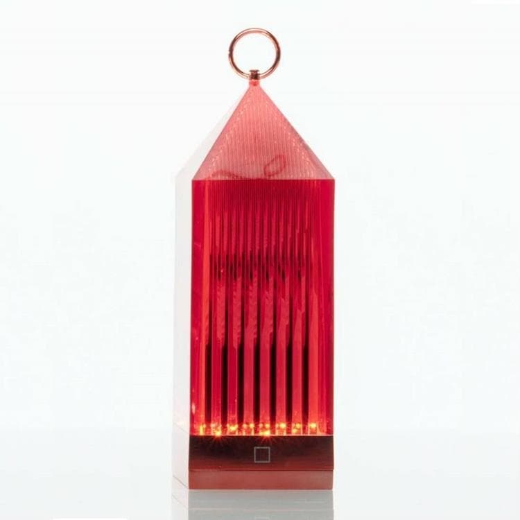 Kartell Lampe à poser extérieur Kartell LANTERN-Lampe baladeuse d'extérieur LED rechargeable H31cm Rouge
