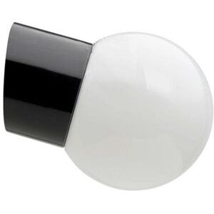 Zangra Applique murale Zangra PURE PORCELAINE-Applique salle de bain Globe Porcelaine/Verre ø12.5cm Noir