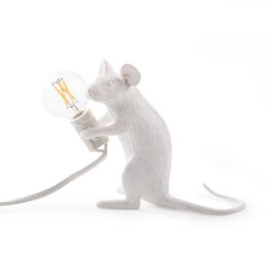 Seletti Lampe à poser Seletti MOUSE-Lampe à poser Souris assise câble USB H12.5cm Blanc