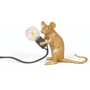 Seletti Lampe à poser Seletti MOUSE-Lampe à poser Souris assise câble USB H12.5cm Doré