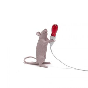 Seletti Lampe à poser Seletti MOUSE LOVE-Lampe à poser Souris câble USB H8cm Rose