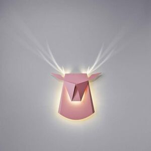 Applique murale Popup Lighting DEER HEAD-Applique LED Cerf avec prise L39cm Rose