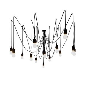 Suspension Seletti MAMAN-Suspension 14 lumieres avec Ampoules Givrees 4m Ø Modulable Noir