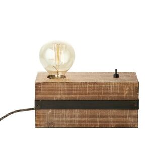 Lampe a poser Brilliant WOODHILL-Lampe a poser Metal et bois avec interrupteur L22cm Bois