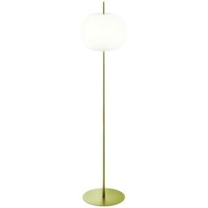 Lampadaire KDLN KUSHI-Lampadaire avec variateur Verre opalin/Metal H183cm Laiton