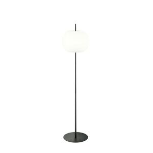 Lampadaire KDLN KUSHI-Lampadaire avec variateur Verre opalin/Metal H183cm Noir