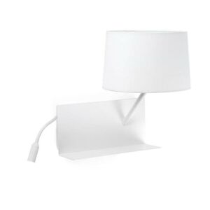 Applique murale Faro HANDY-Applique avec liseuse LED et port USB droite L33cm Blanc