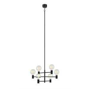 Suspension Markslöjd CAPITAL-Suspension 6 lumieres avec 3 bras orientables Metal Ø62cm Noir