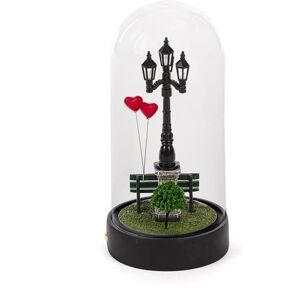 Lampe a poser Seletti MY LITTLE EVENING VALENTINE-Lampe a poser Dôme avec lampadaire banc et coeur H23cm Noir