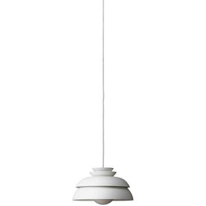 Suspension Fritz Hansen CONCERT P1-Suspension Acier et Verre givre Ø32cm Blanc