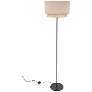 Lampadaire Corep BOHEME-Lampadaire metal, velours et raphia H160cm Beige