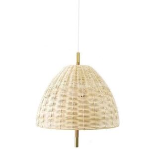 Suspension Mediterranean Objects AMÀ-Suspension Laiton/Rotin Ø40cm Beige