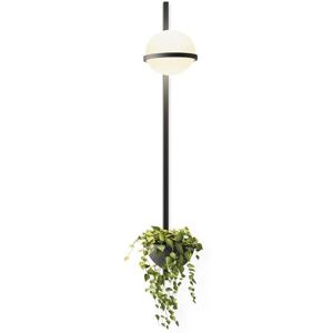 Applique murale Vibia PALMA-Applique murale LED verticale avec vase Metal/Verre H114cm Gris