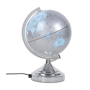 Lampe a poser Corep MUNDO-Lampe Globe Terrestre Metal L20cm Argente