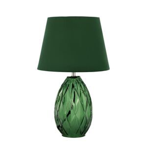 Lampe a poser Pauleen CRYSTAL VELVET-Lampe a poser Verre/Velours H40.5cm Vert