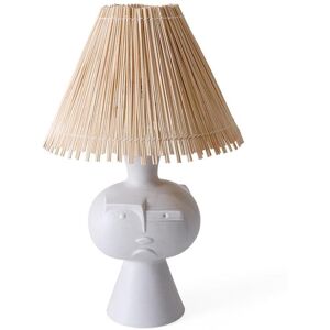 Lampe a poser Jonathan Adler METROPOLIS-Lampe a poser Porcelaine/Rotin H56cm Gris