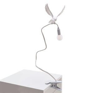 Lampe a poser Seletti SPARROW LANDING-Lampe a pince Resine Hauteur ajustable Blanc