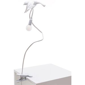 Lampe a poser Seletti SPARROW TAKING OFF-Lampe a pince Resine Hauteur ajustable Blanc