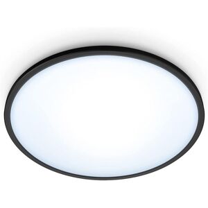 Plafonnier Wiz SUPERSLIM-Plafonnier LED connecte dimmable blanc chaud blanc froid Ø24cm Noir