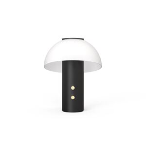 Lampe a poser Jaune Fabrique PICCOLO-Lampe a poser LED sans fil Enceinte Metal/Verre H30cm Noir