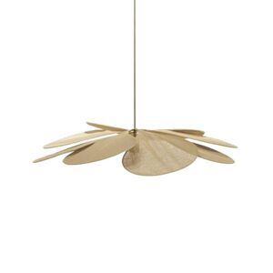 Suspension Georges L'ORIGINELLE-Suspension Coton/Laiton Ø80cm avec tige 100cm Beige