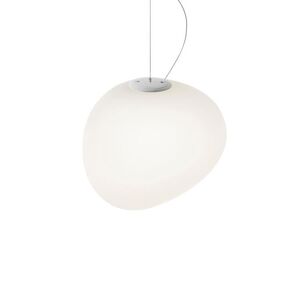 Suspension Foscarini GREGG MEDIA-Suspension Metal & Verre Souffle Ø31cm Blanc