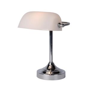 Lampe a poser Lucide BANKER-Lampe de bureau Metal & Verre H30cm Blanc