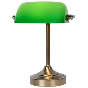 Lampe a poser Lucide BANKER-Lampe de bureau Metal & Verre H30cm Vert