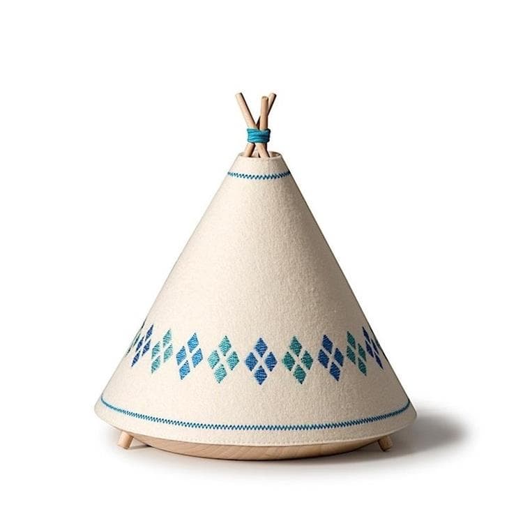 BUOKIDS Veilleuse lumineuse BUOKIDS TIPI-Lampe à poser / Veilleuse en forme de Tipi H21cm Bleu