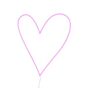 Neon Yellow Pop BIG BIG HEART-Neon LED C?ur L51cm Rose