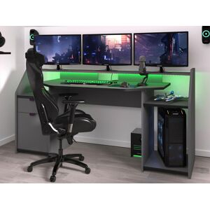 Mobistoxx Bureau GAMER 180 cm gris ombre/noir