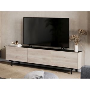 Mobistoxx Meuble tv-hifi CADOLZBURG 3 portes abattantes chene castello/noir