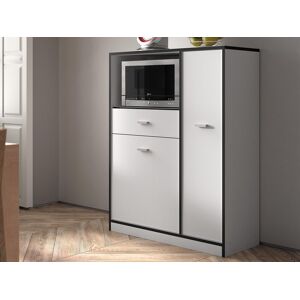 Mobistoxx Meuble de cuisine TRUDA 2 portes 1 tiroir blanc/gris