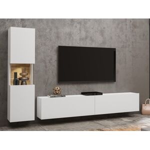 Mobistoxx Mur tv-hifi AVATAR 3 portes blanc avec led