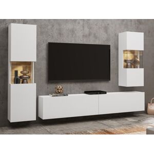 Mobistoxx Mur tv-hifi AVATAR 4 portes blanc avec led