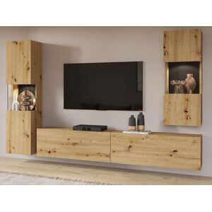 Mobistoxx Mur tv-hifi AVATAR 4 portes chene artisan sans led