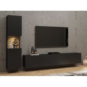 Mobistoxx Mur tv-hifi AVATAR 3 portes noir avec led