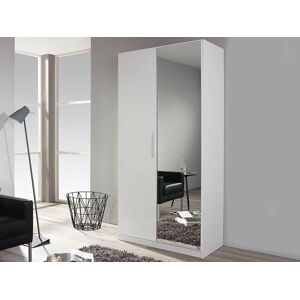 Mobistoxx Armoire a chaussures MINOTOR 2 portes avec miroir blanc