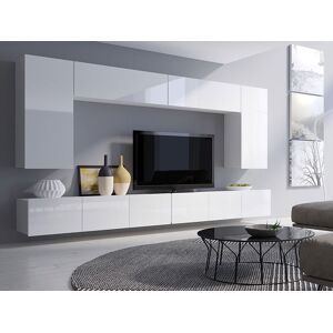 Mobistoxx Mur tv-hifi NAPOLI 10 portes blanc/blanc brillant