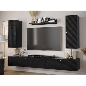 Mobistoxx Mur tv-hifi WALLY II 4 portes noir