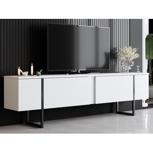 Mobistoxx Meuble tv-hifi LUXANA 2 portes blanc/noir