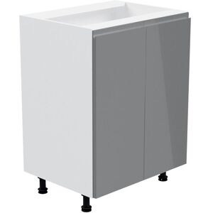 Mobistoxx Meuble de cuisine ASPAS 2 portes 60 cm blanc/gris laque