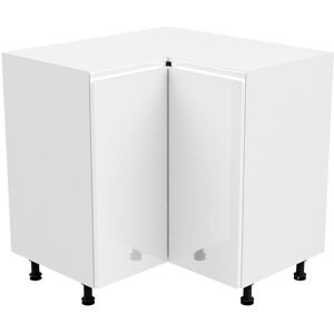 Mobistoxx Armoire de cuisine de coin ASPAS 2 portes cm blanc/blanc laque