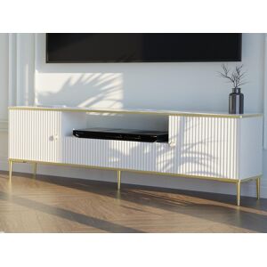 Mobistoxx Meuble tv-hifi PEGASUS 2 portes 1 tiroir blanc/or