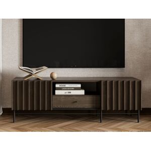 Mobistoxx Meuble tv-hifi PELOSA 2 portes 1 tiroir frene portland/noir