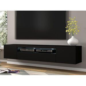 Mobistoxx Meuble tv hifi AUREO 3 portes 200 cm noir sans led